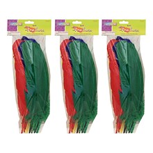 Creativity Street Quill Feathers, Assorted Colors, 12, 24/Pack, 3 Packs (CK-4503-3)