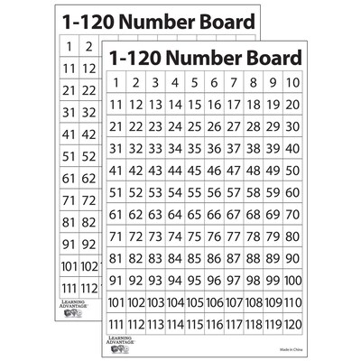 Learning Advantage 1-120 Number Dry Erase Boards, 10 Per Set, 2 Sets (CTU7289-2)