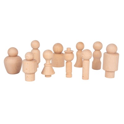 TickiT® Wooden Community Figures, Natural, Set of 10 Set of 10 (CTU74009)