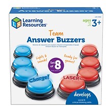 Learning Resources Team Answer Buzzers, Red/Blue, 8/Pack (LER3780)