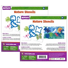 Roylco Nature Stencils, Green, 2 Packs (R-5615-2)