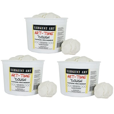 Sargent Art Art-Time Dough, 3lb Tub, White, Pack of 3 (SAR853396-3)