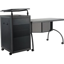 Oklahoma Sound WorkPod 41 Floor Lectern with Desk, Black/Charcoal Slate/White Nebula (TWP1)