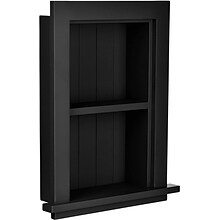 AdirHome Wood Bathroom Recessed Wall Shelf, 12.75W, Black, 2/Pack (515-01-BLK-2PK)