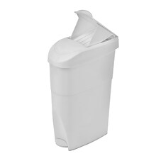 Alpine Industries Step-On Sanitary Napkin Receptacle, Compact Garbage Bin, 19 Qt, White