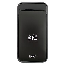 ITEK Power Bank with Wireless Charger for Android and Apple, 10,000 mAH, Black (10WCQ-6/1757)