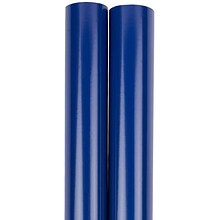 JAM PAPER Gift Wrap, Glossy Wrapping Paper, 25 Sq Ft per Roll, Royal Blue, 2/Pack