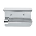 Alpine Industries Toilet Paper Holder with Shelf Storage Rack, Single Post Dispenser, Chrome, (2-Pac