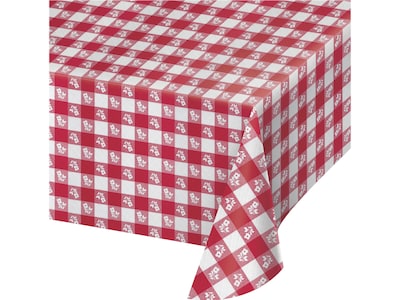 Creative Converting 54 x 108 Tissue Poly Table Cover, Red Gingham, 3/Pack (DTC28188TC)