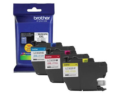 Brother LC30293PK Cyan/Magenta/Yellow Ultra High Yield Ink Cartridge 3-Pack