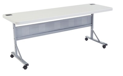 NPS® Flip-N-Store Training Table, 24 x 72, Speckled Gray  (BPFT2472)