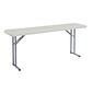 National Public Seating BT1800 Series 6' x 18" Plastic Folding Table, Speckled Gray (BT1872)