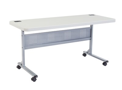 NPS® Flip-N-Store Training Table, 24 x 60, Speckled Gray (10 Pack) (BPFT246010)