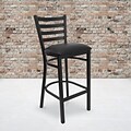 Flash Furniture HERCULES Series Traditional Metal Ladder Back Restaurant Barstool, Black, 2-Pieces/P