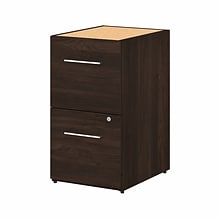 Bush Business Furniture Office 500 16W 2 Drawer File Cabinet - Assembled, Black Walnut, (OFF216BWSU)