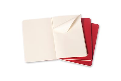 Moleskine Cahier Journal, 5 x 8.25, Red, 80 Pages, 3/Pack (43190-PK3)