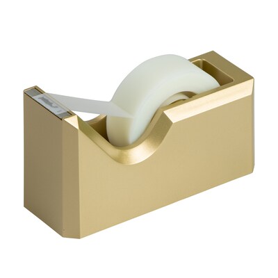 JAM Paper® Office & Desk Sets, 1 Stapler & 1 Tape Dispenser, Gold, 2/Pack (3378go)
