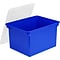 Storex Plastic Locking File Tote, Letter/Legal, Blue (STX61554U01C)
