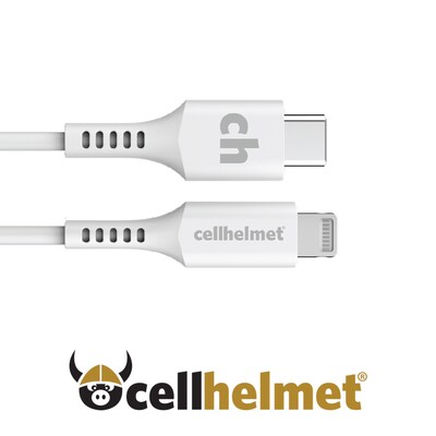 cellhelmet Charge and Sync USB-C to Lightning Round Cable, 10 Feet (CABLE-R-LIGHT-TYPE-C-10)
