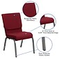 Flash Furniture HERCULES Series Fabric Stacking Church Chair, Burgundy/Gold Vein Frame (XCH60096BY)