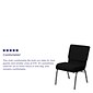 Flash Furniture HERCULES Series Fabric Stacking Church Chair, Black/Silver Vein Frame (XUCH0221BKSV)