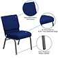 Flash Furniture HERCULES Series Fabric Church Stacking Chair, Navy Blue/Silver Vein Frame (FCH2214SVNB24)