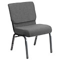 Flash Furniture HERCULES Series Fabric Stacking Church Chair, Gray/Silver Vein Frame (XUCH0221GYSV)