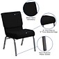 Flash Furniture HERCULES Series Fabric Stacking Church Chair, Black/Silver Vein Frame (XUCH0221BKSV)