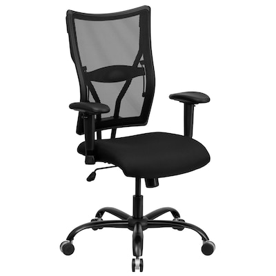 Flash Furniture HERCULES Series Ergonomic Mesh Swivel Big & Tall Executive Office Chair, Black (WL50