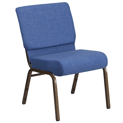 Flash Furniture HERCULES Series Fabric Church Stacking Chair, Blue/Gold Vein Frame (FDCH02214GVBLUE)