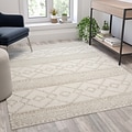 Flash Furniture Roxy Collection Polyester 84 x 61 Rectangular Machine Made Rug, Charcoal/Ivory (RC