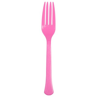 JAM PAPER Premium Utensils Party Pack, Plastic Forks, Fuchsia Pink, 48 Disposable Forks/Pack