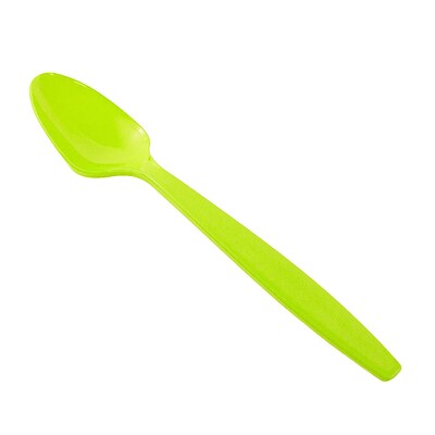 JAM PAPER Big Party Pack of Premium Plastic Spoons, Lime Green, 100 Disposable Spoons/Box