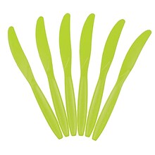 JAM PAPER Big Party Pack of Premium Plastic Knives, Lime Green, 100 Disposable Knives/Box