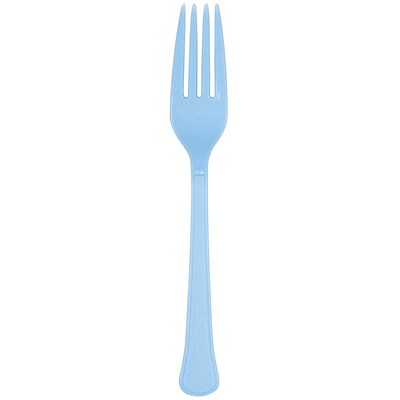 JAM PAPER Premium Utensils Party Pack, Plastic Forks, Light Blue, 48 Disposable Forks/Pack