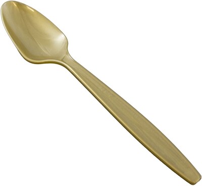 JAM PAPER Big Party Pack of Premium Plastic Spoons, Gold, 100 Disposable Spoons/Box