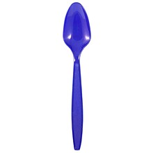 JAM PAPER Big Party Pack of Premium Plastic Spoons, Royal Blue, 100 Disposable Spoons/Box