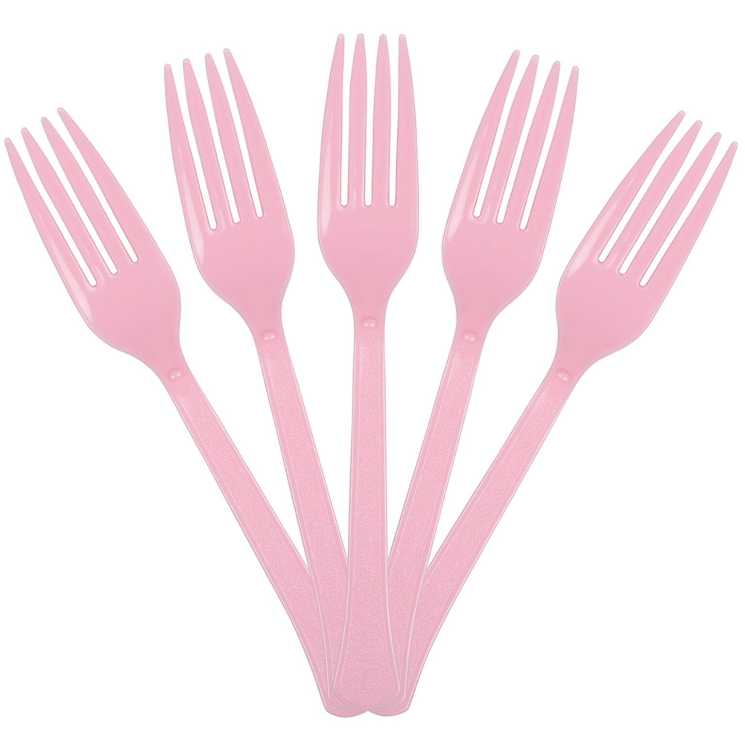 JAM PAPER Premium Utensils Party Pack, Plastic Forks, Light Pink, 48 Disposable Forks/Pack