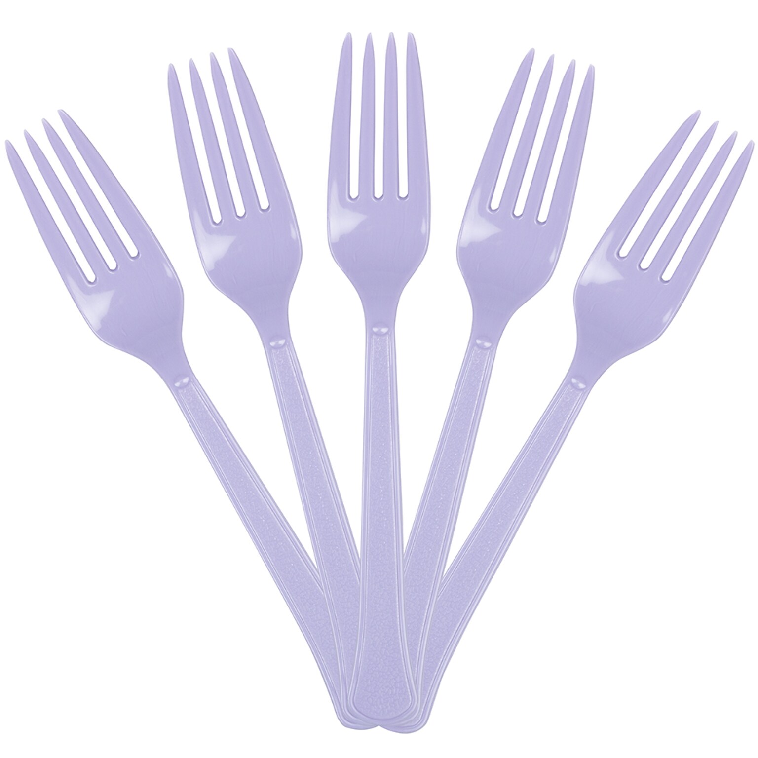 JAM PAPER Premium Utensils Party Pack, Plastic Forks, Light Purple / Lilac, 48 Disposable Forks/Pack