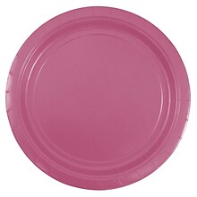 JAM PAPER Round Paper Party Plates, Medium, 9 Inch, Fuchsia Pink, 50/pack
