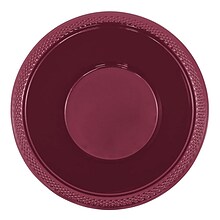 JAM PAPER Disposable Plastic Bowls, Small, 12 oz (7 Inch Diameter), Berry Burgundy, 20/pack