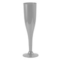 JAM PAPER Plastic Champagne Flutes, 5 1/2 oz, Silver, 20 Glasses/Pack