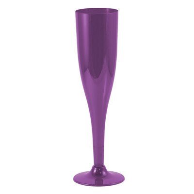 JAM PAPER Plastic Champagne Flutes, 5 1/2 oz, Purple, 20 Glasses/Pack
