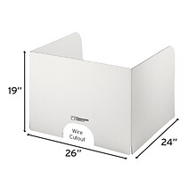 Classroom Products Foldable Cardboard Freestanding Privacy Shield, 19H x 26W, White, 10/Box (VB191