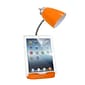 Limelights Incandescent Desk Lamp with Charging Outlet, Orange (LD1057-ORG)