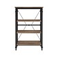 Thomasville Breslyn 3-Shelf 48"H Metal Bookcase, Crosscut Hickory/Black Nickel (SPLS-BRBK-TV)