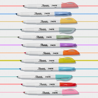 Sharpie S-Note Creative Marker, Chisel Tip, Assorted, Dozen (2117329/2158060)