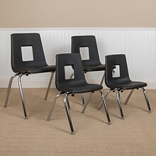 Flash Furniture Mickey Advantage Plastic/Steel Student/School Stacking Chair, Black, 4/Pack (ADVSSC1