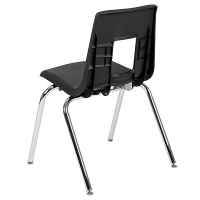 Flash Furniture Mickey Advantage Plastic/Steel Student/School Stacking Chair, Black, 4/Pack (ADVSSC18BLK)