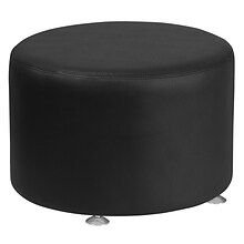 HERCULES Alon Series Leather 24 Round Ottoman (ZB803RD24BK)